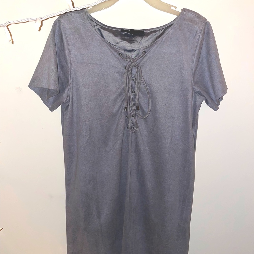 Suede t-shirt dress